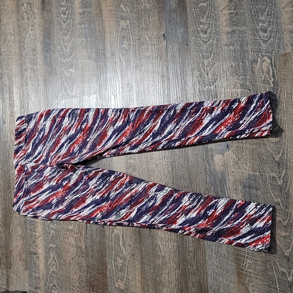 Gently Loved woman's pants multicolor pattern size 7 made by G21 side zip skinny - Picture 9 of 15